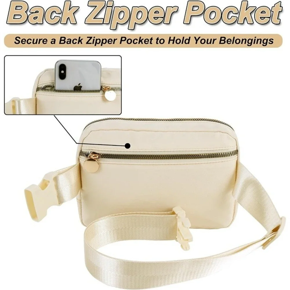 Uygafly Belt Bag Fanny Pack Crossbody Bag / Purse New Khaki Letter B